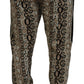 Elegant Beige Logo Jogger Pants