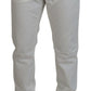 Elegant White Cotton Elastane Jeans