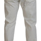 Elegant White Cotton Elastane Jeans