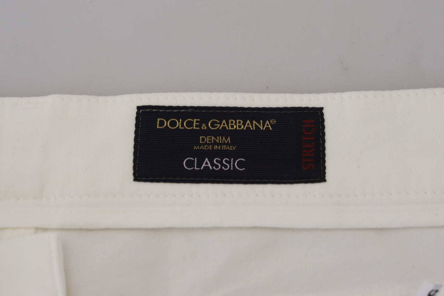 Elegant White Cotton Elastane Jeans