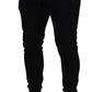 Sleek Black Cotton Jogger Pants