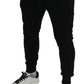 Sleek Black Cotton Jogger Pants