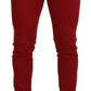 Elegant Skinny Red Denim Jeans