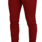 Elegant Skinny Red Denim Jeans