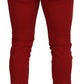 Elegant Skinny Red Denim Jeans