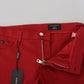 Elegant Skinny Red Denim Jeans