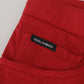 Elegant Skinny Red Denim Jeans