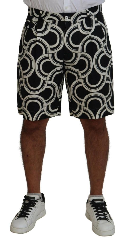 Chic Black and White Linen Shorts