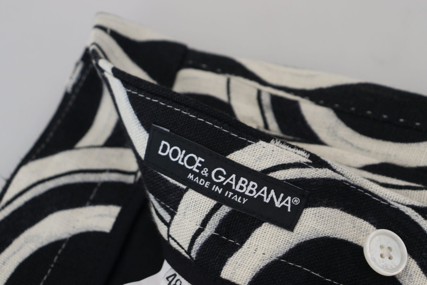 Chic Black and White Linen Shorts