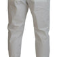 Elegant White Cotton Chino Pants