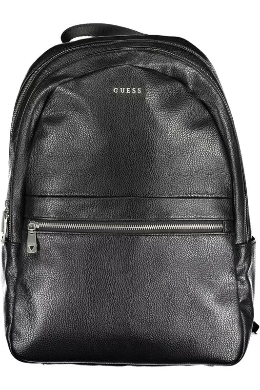 Black Polyethylene Men Backpack