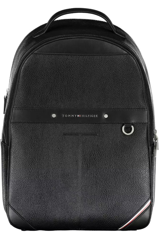 Black Polyethylene Men Backpack