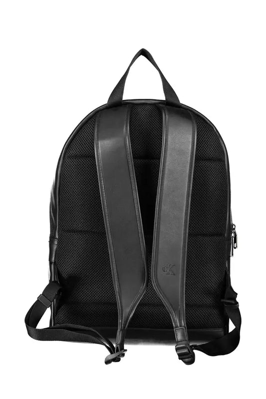 Black Polyethylene Men Backpack