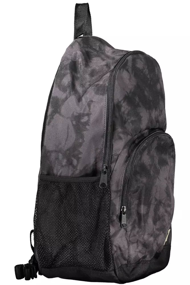 Black Polyester Men Backpack
