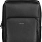 Black Polyester Men Backpack