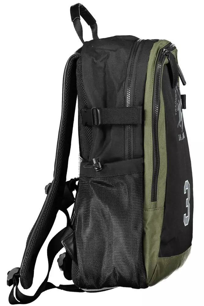 Black Polyester Men Backpack