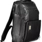 Black Leather Men Backpack