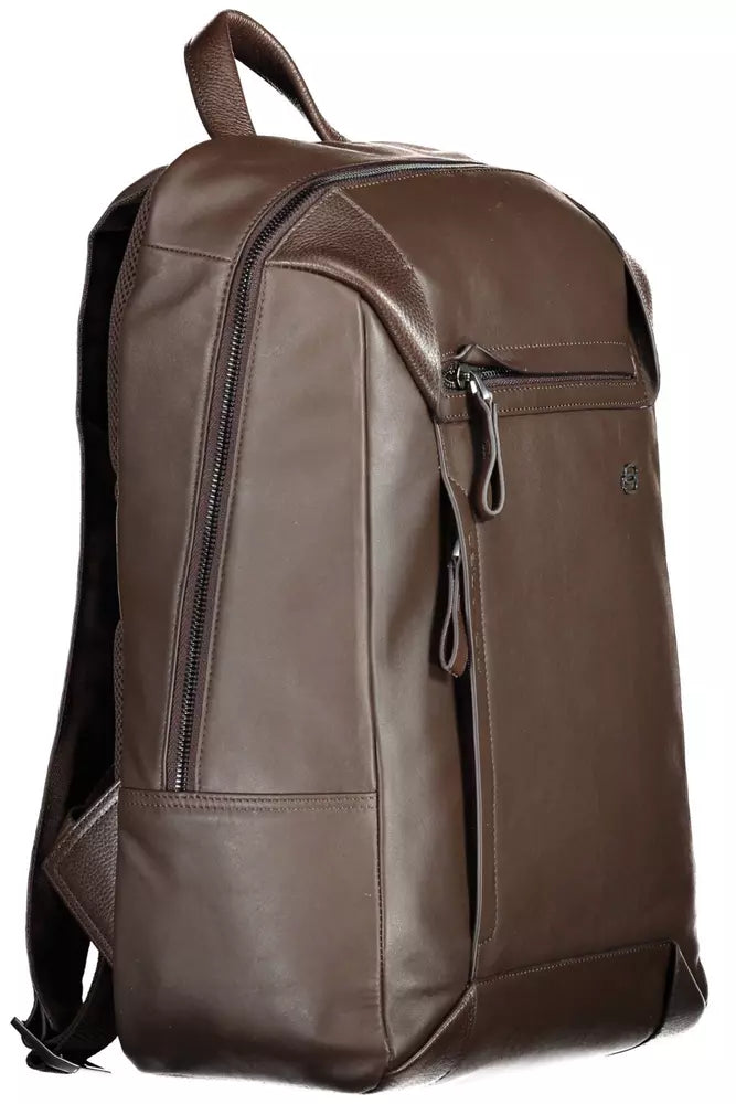 Brown Leather Men Backpack