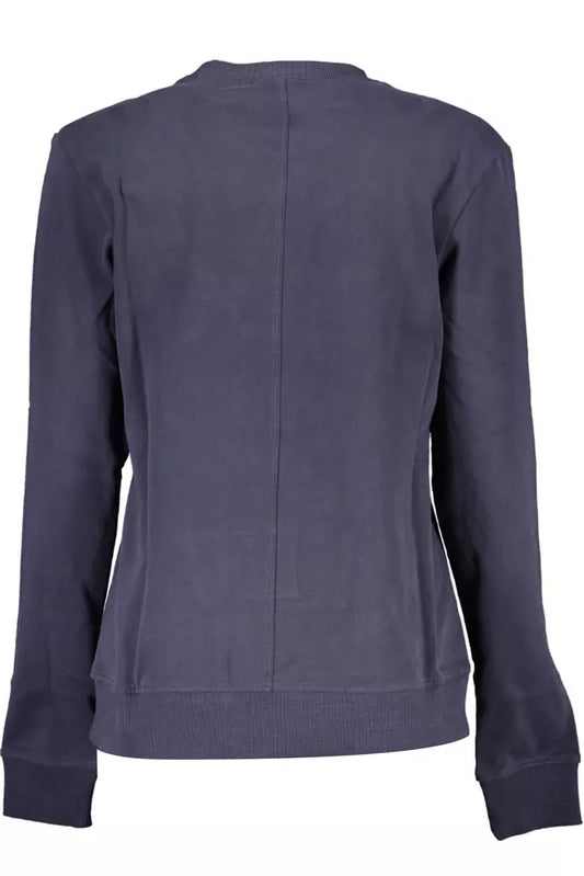 Blue Cotton Women Sweater