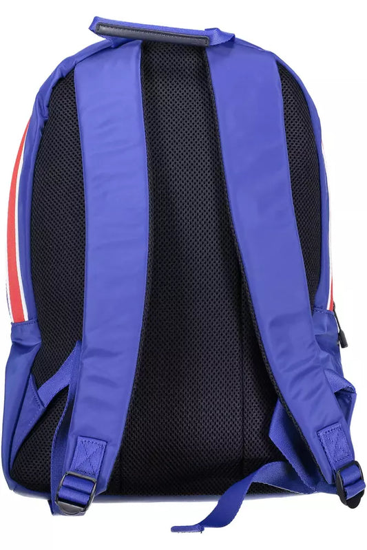 Blue Polyester Men Backpack