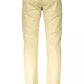 Beige Cotton Men Trouser