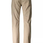 Beige Cotton Men Trouser