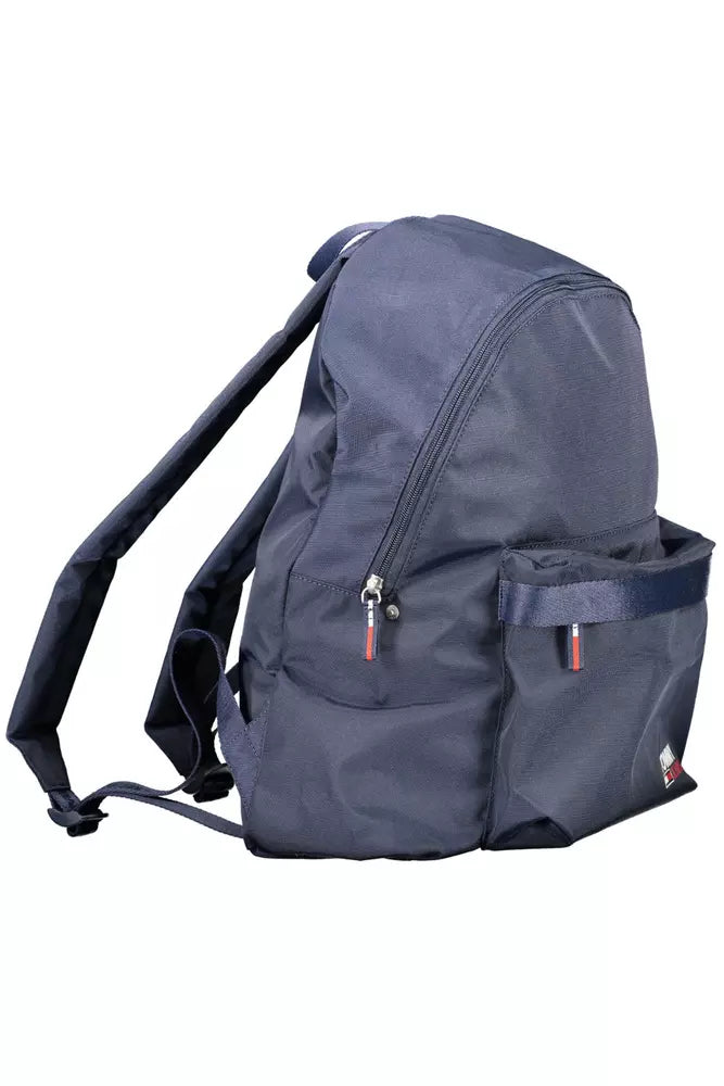 Blue Polyester Men Backpack