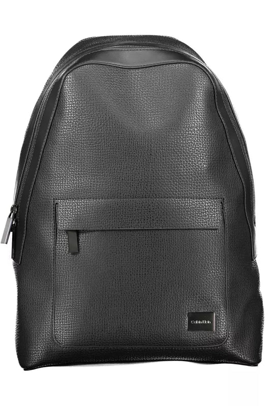 Black Polyethylene Men Backpack