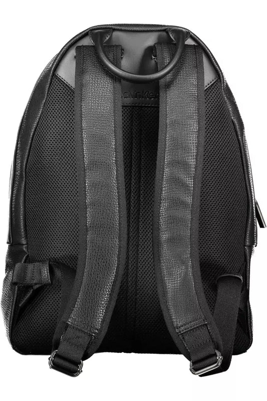 Black Polyethylene Men Backpack