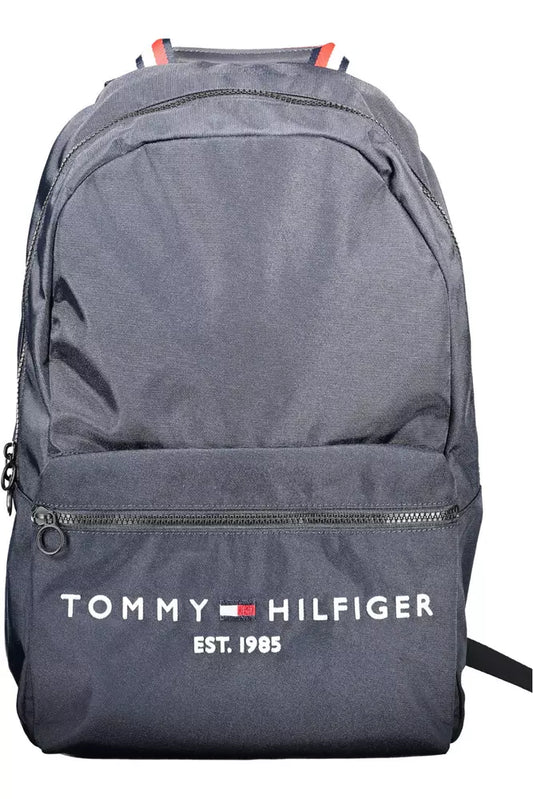 Blue Polyester Men Backpack