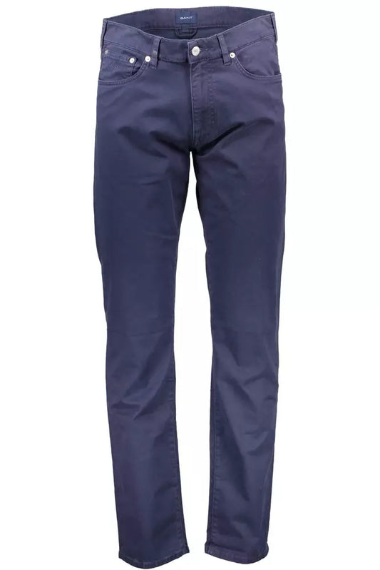 Blue Cotton Men Trouser