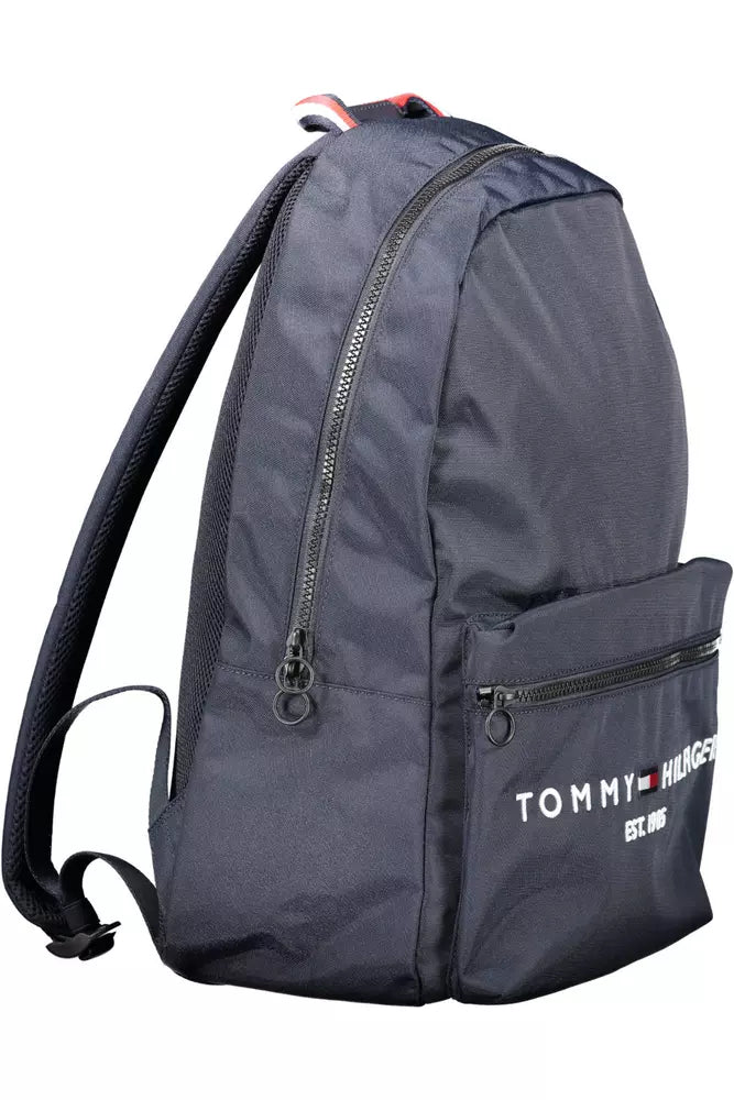 Blue Polyester Men Backpack