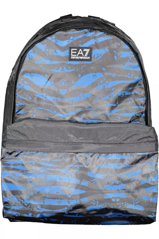 Blue Polyamide Men Backpack
