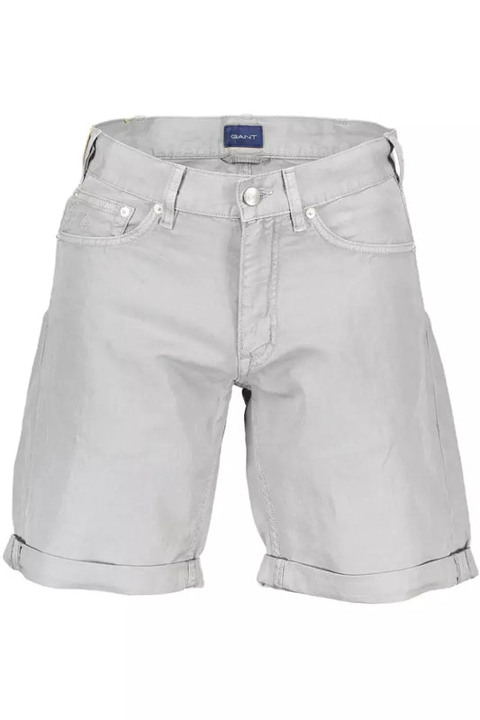Gray Cotton Men Bermuda