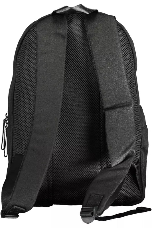 Black Polyester Men Backpack