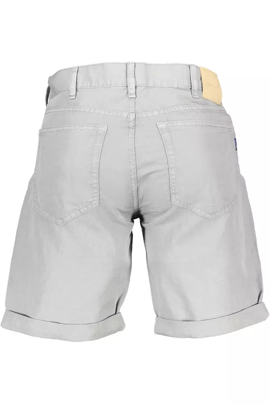Gray Cotton Men Bermuda