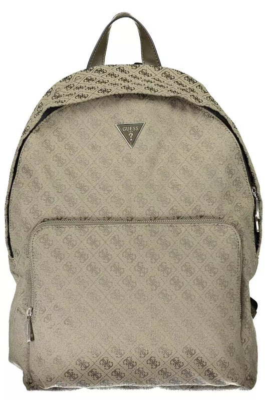 Green Polyester Men Backpack