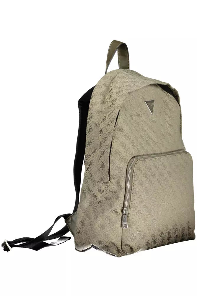 Green Polyester Men Backpack
