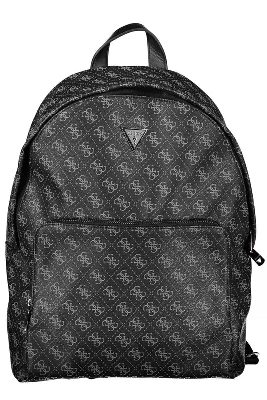 Black Polyethylene Men Backpack