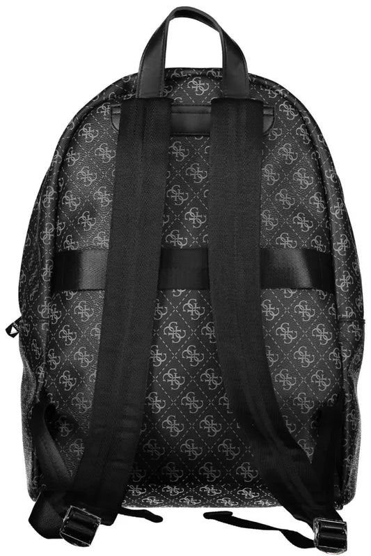 Black Polyethylene Men Backpack