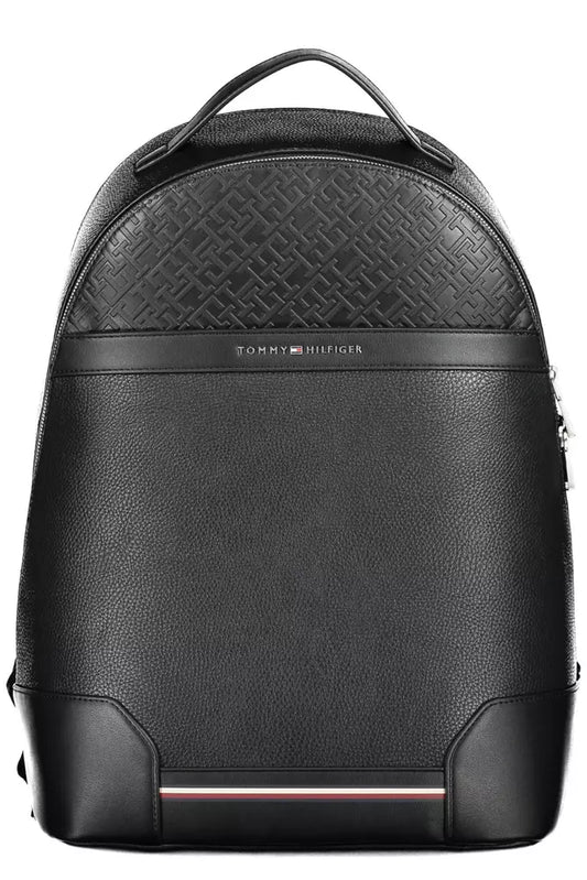 Black Polyethylene Men Backpack