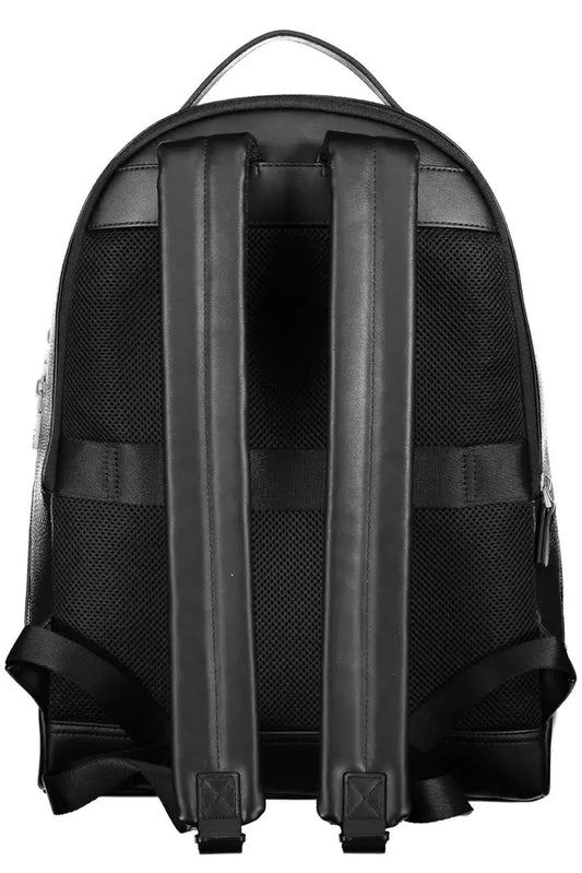 Black Polyethylene Men Backpack