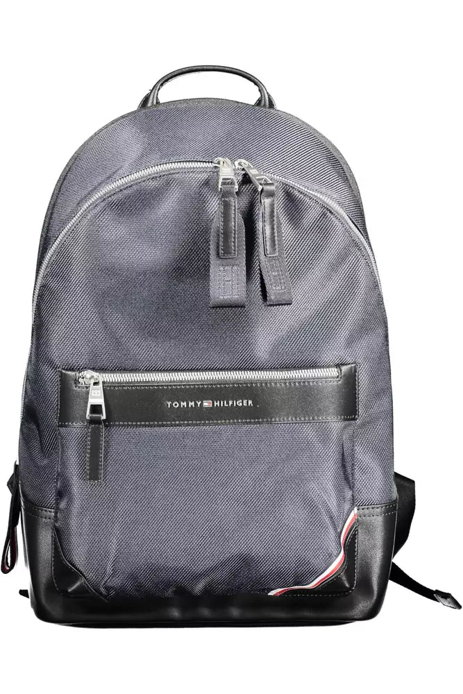 Blue Polyester Men Backpack