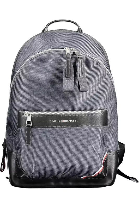Blue Polyester Men Backpack