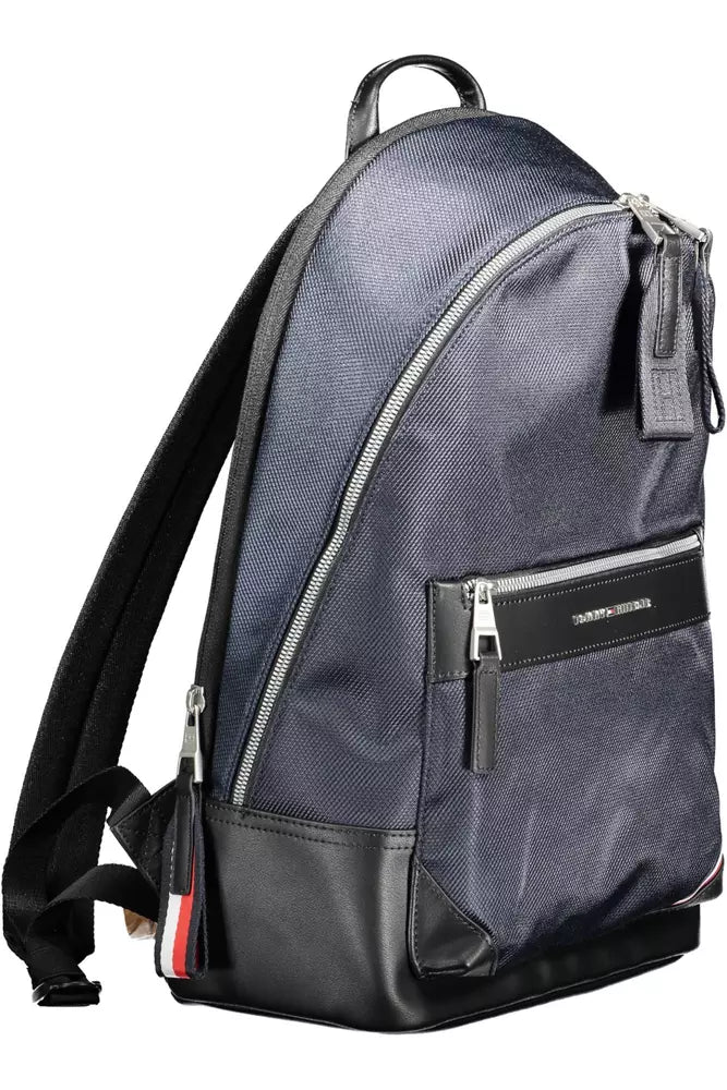 Blue Polyester Men Backpack