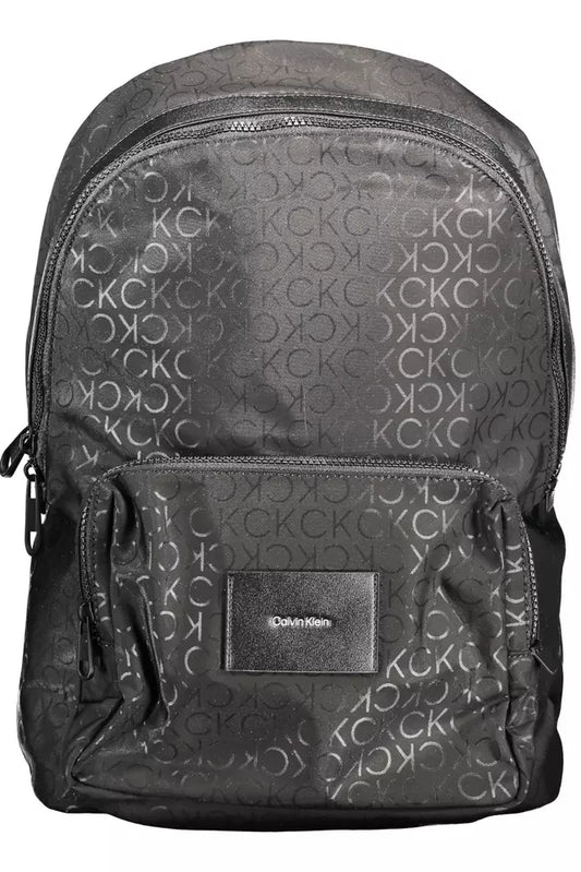 Black Polyester Men Backpack