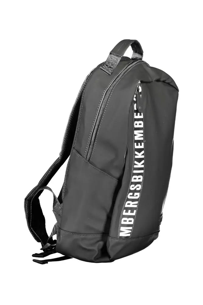 Black Polyethylene Men Backpack