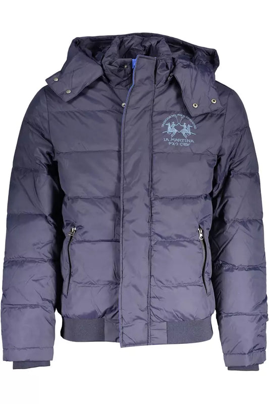 Blue Polyamide Men Jacket