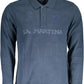 Blue Cotton Men Polo