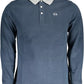 Blue Cotton Men Polo Shirt